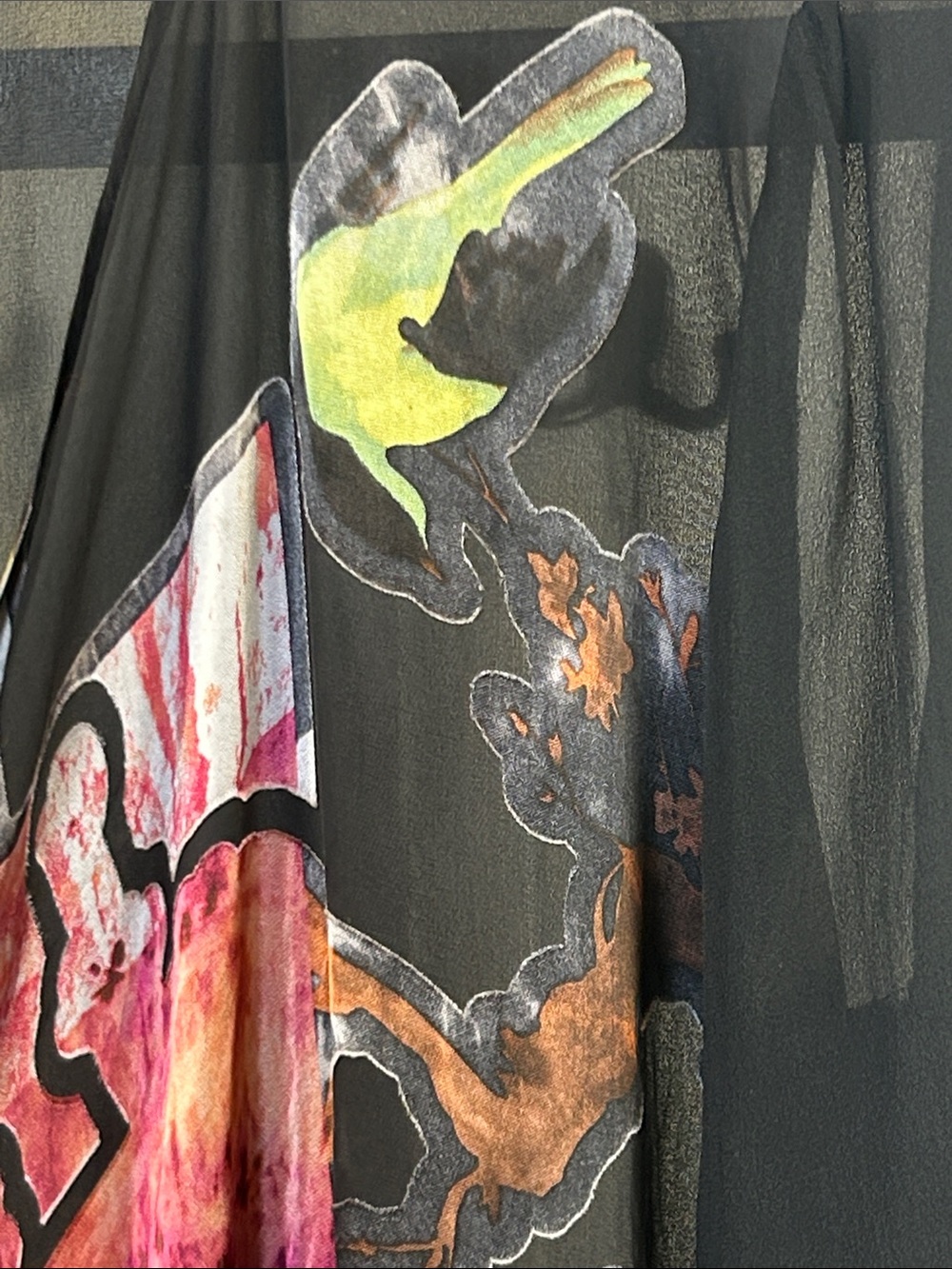 Citron Santa Monica Hummingbird Sheer Silk Blend Cardigan M - Picture 5 of 12